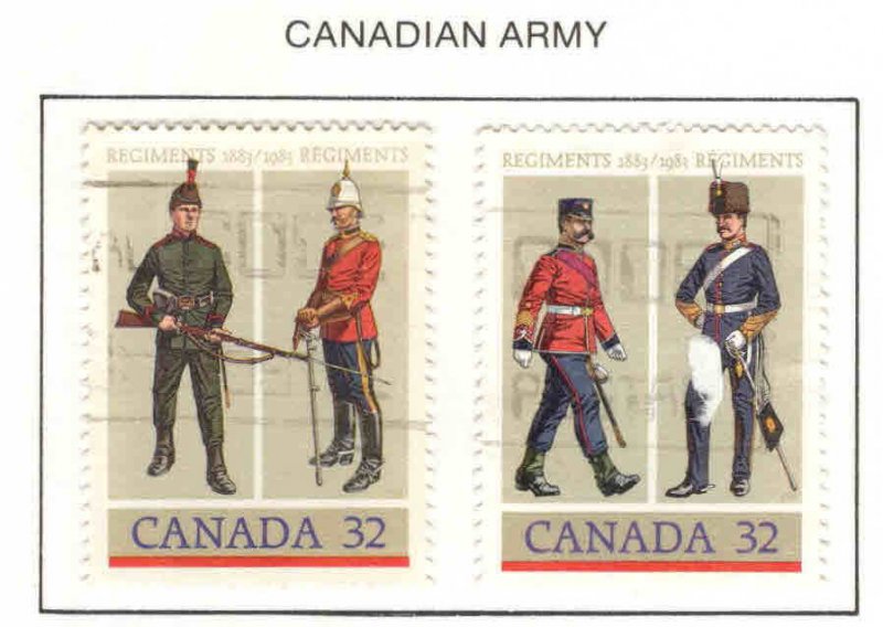 Canada Scott 1007-1008 Used Army Regiments stamp set