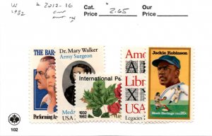 United States Postage Stamp, #2012-16 MNH, 1982 Jackie Robinson Baseba11 (AC)