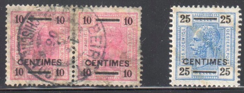 Austria #2 Pair Used and #3 Mint H -- Offices in Crete