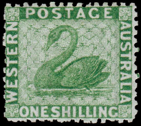 Western Australia Scott 34, Perf. 12.5 (1865) Mint H F CV $200.00 M