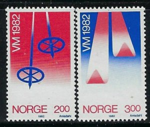 Norway 798-99 MNH 1982 Skiing (fe8137)