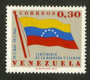 VENEZUELA 836 MNH BIN $1.00 FLAG