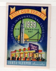 USA - 1939 Golden Gate International Exhibition, Serta Sleeper Exhibit - MNH