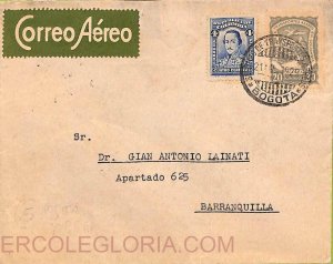 ad6199 -  COLOMBIA -  Postal History - AIRMAIL COVER from BOGOTA to BARRANQUILLA