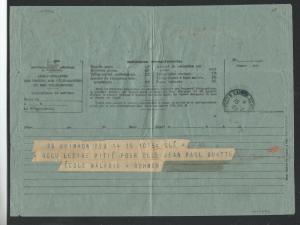 FRENCH INDOCHINA (PP2806B)TELEGRAM SENT WITHOUT STAMPS POSTAGE DUE 3C SURCH RARE