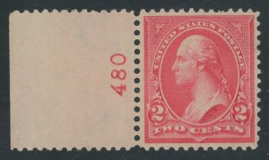 USA 267a - 2 cent Type III watermarked Pink Shade plate # single - VF Mint nh