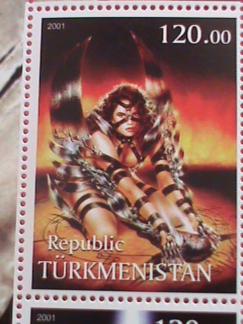 TURKMENISTAN STAMP-2001-ART OF LUIS ROYO-MNH STAMP SHEET -RARE