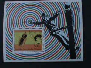 MALAGASY-1976- COMMUNICATION WITH SATELLITE-CTO S/S VERY FINE-FANCY CANCEL