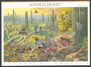 1999 United States Scott Catalog Number 3293 Sonoran Desert Souvenir Sheet MNH