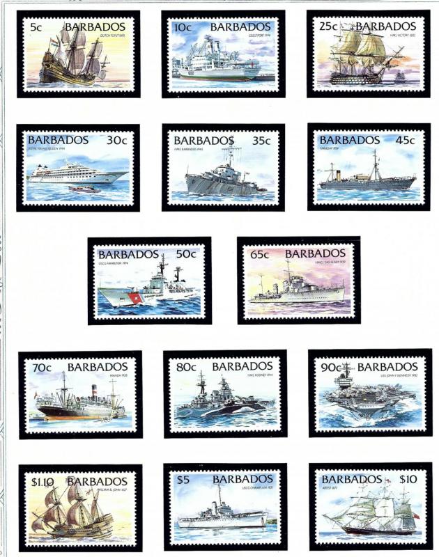 Barbados 872-85 MNH 1994 Ships