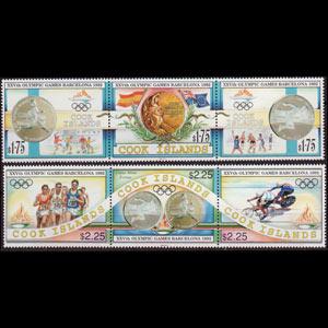 COOK IS. 1992 - Scott# 1108-9 Olympics Set of 6 NH