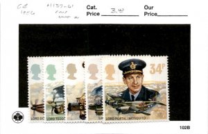 Great Britain, Postage Stamp, #1157-1161 Mint Hinged, 1986 Royal Air Force (AE)