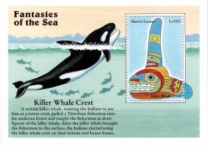 Sierra Leone 1996 Sc 1941 MNH Souvenir Sheet M/S OG Orca Whale Native American