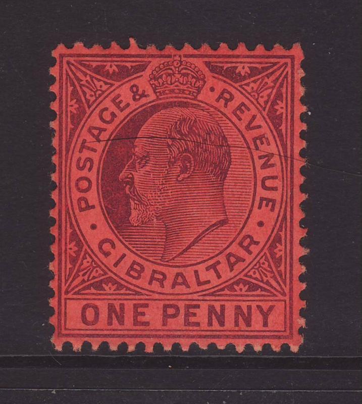 1904 Gibraltar 1d Wmk Mult Crown CA Ord Paper Mint SG57