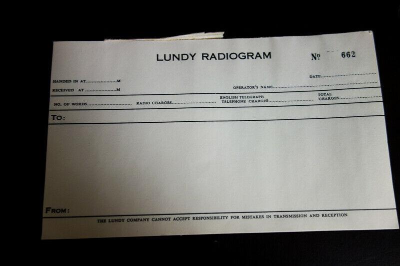 Lundy Islands 1940's Radiogram Original Operating Forms & Envelopes