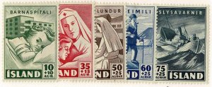 Iceland #B7-11 MH cpl semipostals