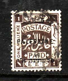 Palestine-Sc#48-used 1m dark brown-1922-