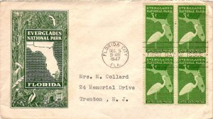 #952 Everglades National Park Block 4 – IOOR CACHET