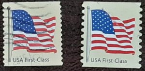 US Scott # 4130,4132; two used (41c) flags from 2007; VF centering; off pp