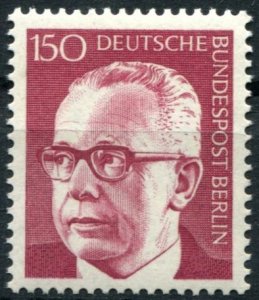 Berlin Sc#9N299 MNH, 150p dk car, Federal President Dr. Gustav Heinemann (1972)