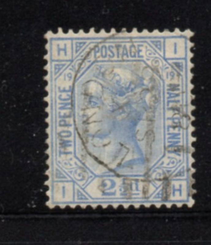 Great Britain Sc 68 plate 19 1880 2 1/2d ultra Victoria stamp used