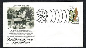 1962 Georgia Birds and Flowers Unaddressed ArtCraft FDC