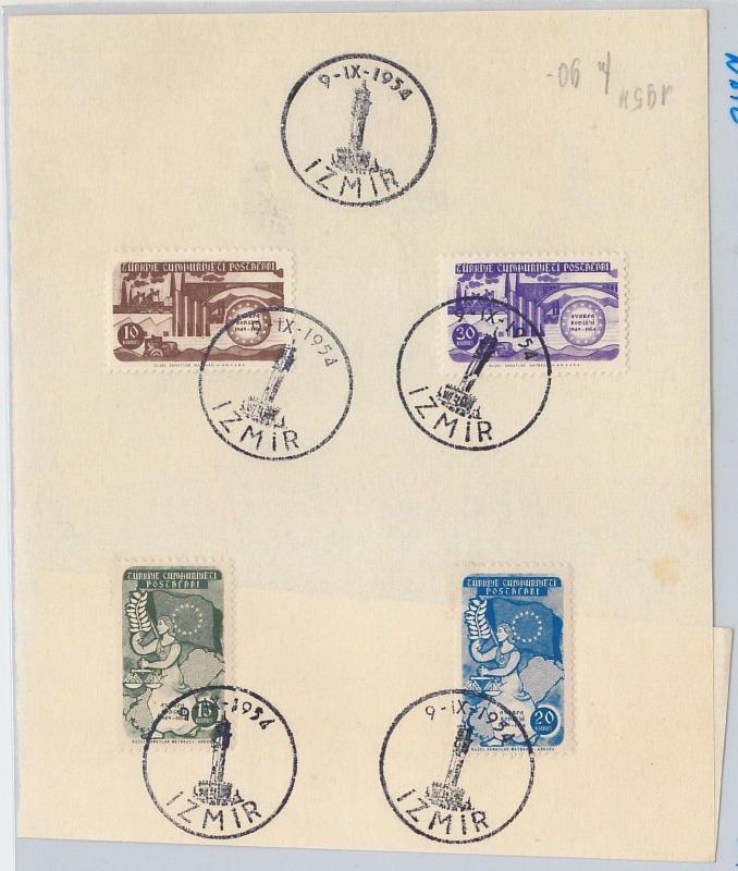 TURKEY - Stamps used on paper NOT FDC: Scott # 1130/3 Justice, Council of Europe