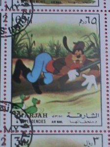 SHARJAH AIRMAIL STAMP: DISNEY CARTOON- GOFFERY DOG-CTO MNH SHEET -VERY RARE