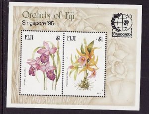 Fiji-Sc#740- id9-unused NH sheet-Flowers-Orchids-1995-