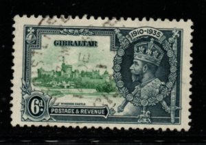 Gibraltar sc 102 1935 6d G V Silver Jubilee stamp used