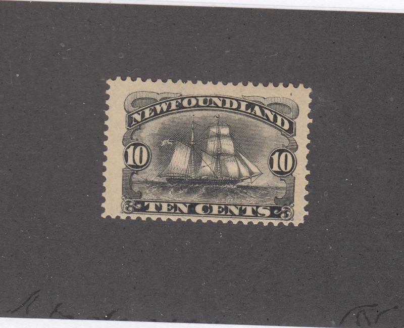NEWFOUNDLAND # 59  FVF-MH  10cts  1894 SCHOONER / BLACK CAT VALUE $100