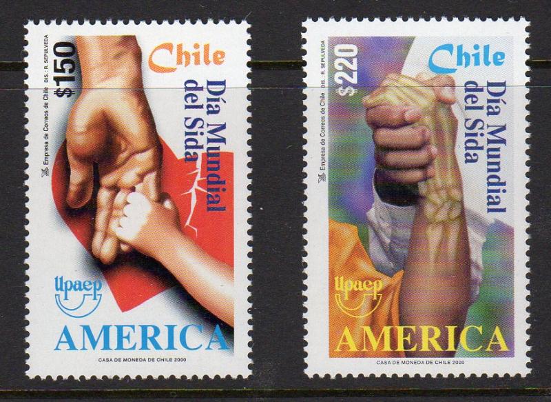 Chile 2000 Sc#1346/1347 WORLD AIDS DAY/AMERICA UPAEP Set (2) MNH