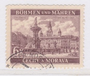 Czechoslovakia Ger. 1940 BOHEMIA & MORAVIA 6k Used A25P41F19183 Protectorate-