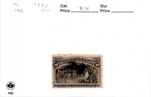 United States Postage Stamp, #237 Used, 1893 Columbus (AO)