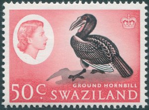 Swaziland 1962 50c black & rose-red SG103 unused