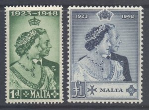 Malta Scott 223/224 - SG249/250, 1949 Silver Wedding Set MH*