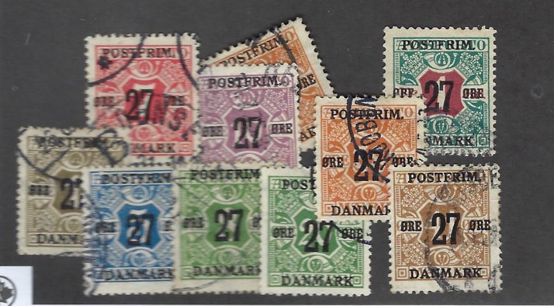 Denmark SC#145-154 Used F-VF SCV$228.00...nice bargain!!