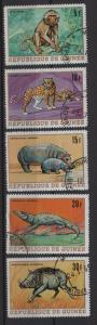 Guinea 1968 - Scott 512 .. 516 CTO - African Animals 