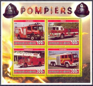 Djibouti 2006 Fire Trucks ( II ) Sheet MNH