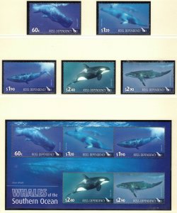 ROSS DEPENDENCY 2010 Whales; Scott L114-18, L118a, SG 120-25; MNH