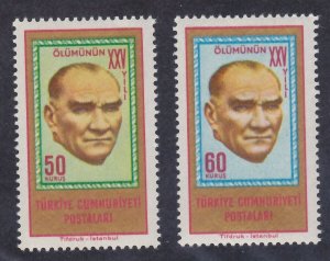 Turkey 1607-08 MNH 1963 25th Death Anniversary of Atatürk Set VF