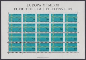 Liechtenstein 'Europa Chain' Full Sheet 1971 MNH SC#485 SG#536