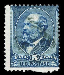 Scott 216 5c Indigo Garfield Issue Used Fine Cat $20