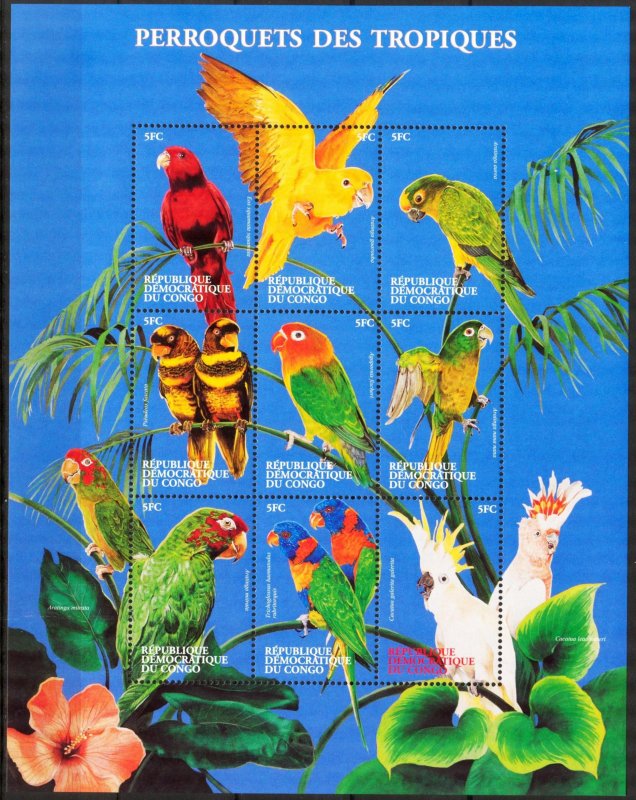 Congo 2000 Birds sheet  MNH