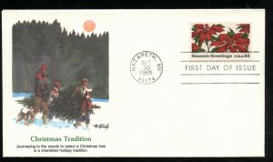 US 2166 Christmas Issue 1985 Poinsettia Plants UA Fleetwood cachet FDC