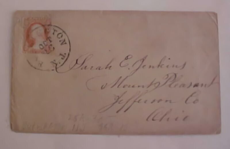 US #26  BURLINGTON NEW JERSEY COVER 1865