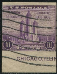 634A 2c Chicago Century of Progress  Used Light Cancel