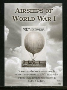 MICRONESIA 2015 AIRSHIPS OF WORLD WAR I  IIMPERFORATE SOUVENIR SHEET MINT NH