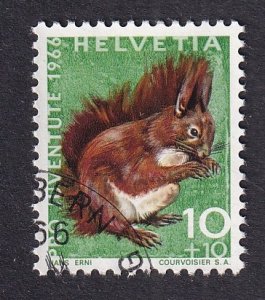 Switzerland  #B361  cancelled  1966  pro juventute  animals  10c squirrel