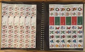 38 Different MNH Christmas Seal Sheets in album - See all scans - Free Ship